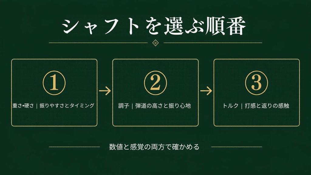 シャフトを選ぶ順番の図解